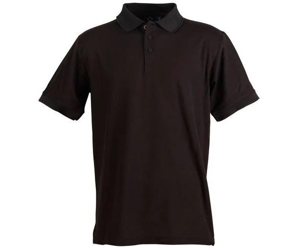 Martini | TrueDry Plain Mens Pique Short Sleeve Polo Black 5XL Plus Size