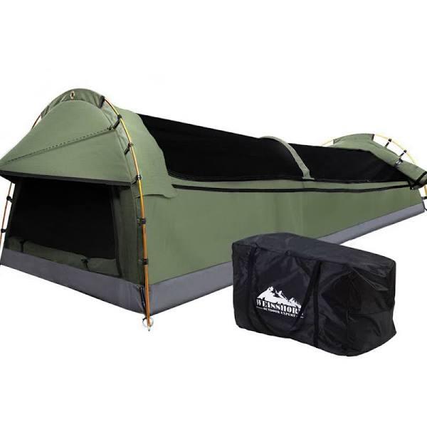 Weisshorn Swags King Single Camping Swag Canvas Tent Deluxe With Mattress