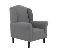 Maggie Plush Armchair With Black Legs Grey 1 Seater