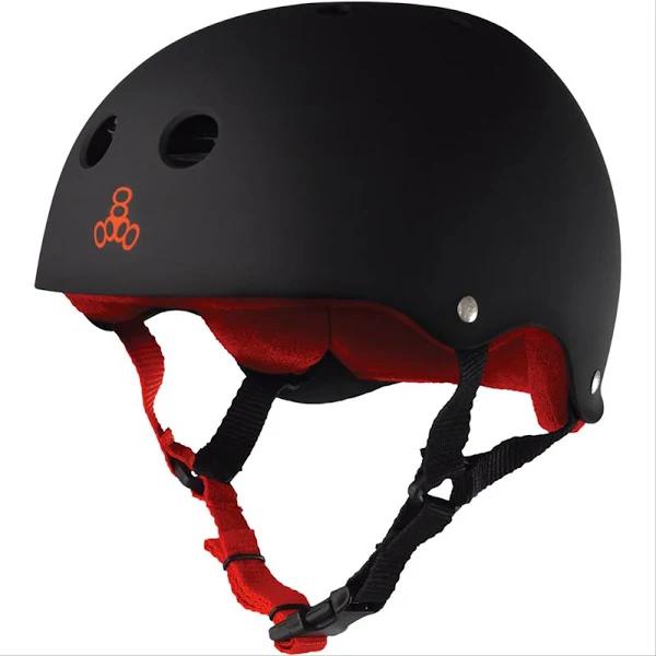 Triple 8 Brainsaver Sweatsaver Helmet Black Red Rubber Size Small Skate Scooter