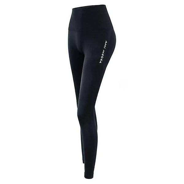 High Waist Yoga Pants Abdominal Control Exercise Women Running Tights Tummy Workout Leggings - Black - Standard - AfterPay & zipPay Available