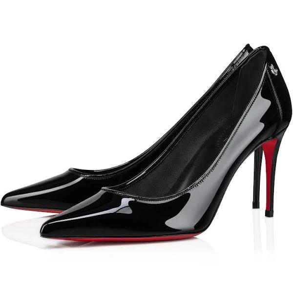 Christian Louboutin Sporty Kate 85 Black Patent Leather - Women Shoes