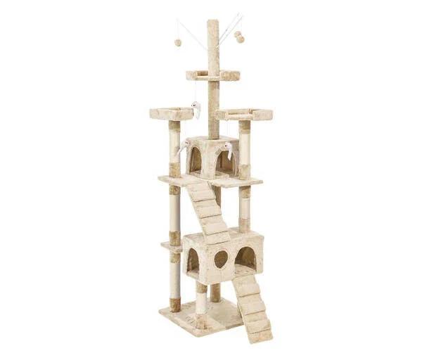 PaWz Cat Tree Scratching Post Scratcher Tower Condo House Furniture Cream 210cm