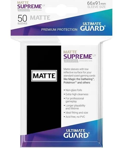 Ultimate Guard - Supreme UX Sleeves Standard Size Matte (50) Black