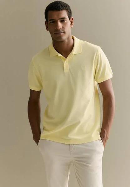 Trenery Classic Pique Monogram Polo in Sorbet, Size XXL