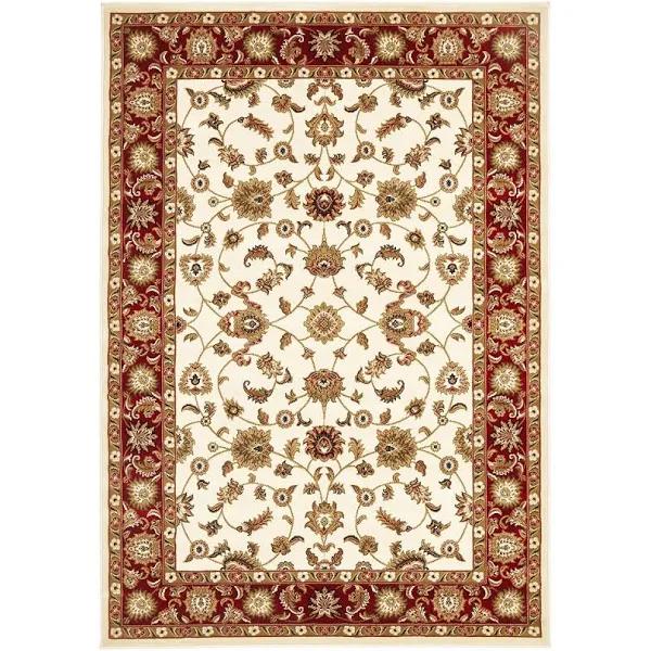 Classic Sydney Ivory with Red Border Rug, 230X160CM