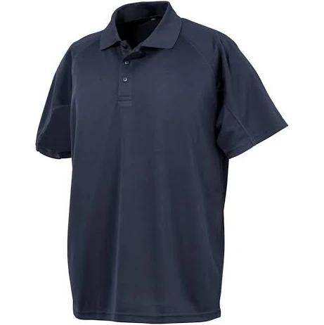 Spiro Impact Mens Performance Aircool Polo T-Shirt Navy Blue XXS