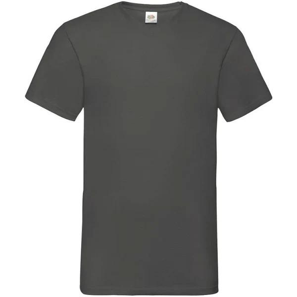 Fruit of The Loom Mens Valueweight V-Neck, Short Sleeve T-Shirt Light Graphite L