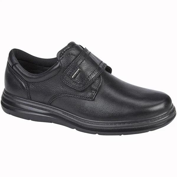 iMac Mens Leather Extra Wide Casual Shoes Black 10 UK