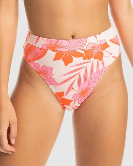 Roxy - Womens Printed Beach Classics Mid Waist Bikini Bottoms - Size XS