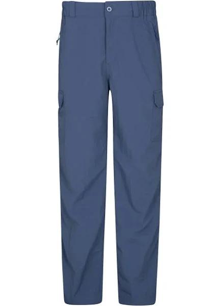 Mountain Warehouse Mens 100% Nylon Explore Trousers with Multiple Pockets - Blue - 40 - AfterPay & zipPay Available