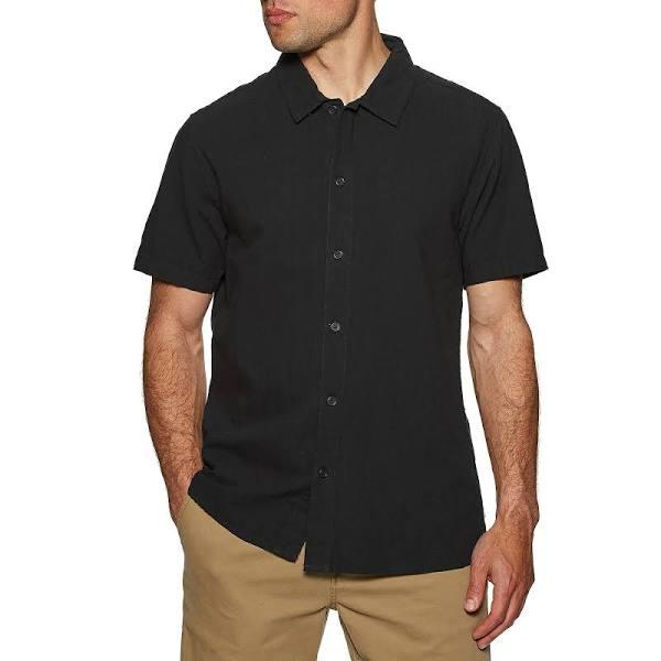 Rhythm Classic Linen Short Sleeve Shirt Vintage Black M / Black