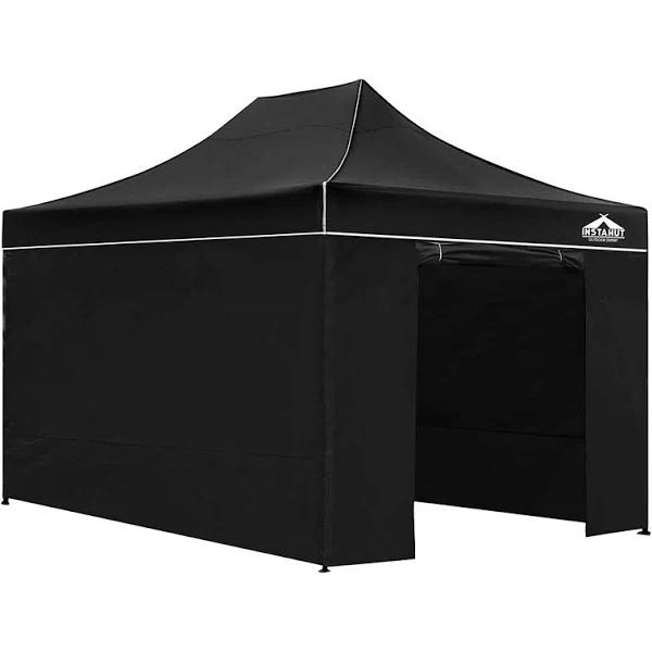 Gazebo Pop Up Marquee 3x4.5m Folding Wedding Tent Gazebos Shade Black