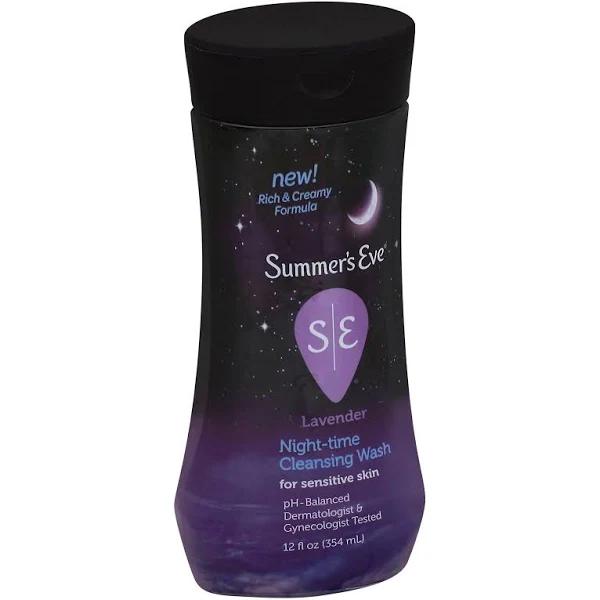 Summer's Eve 5 in 1 Night-Time Cleansing Wash Lavender, 12.0 FL OZ, Black