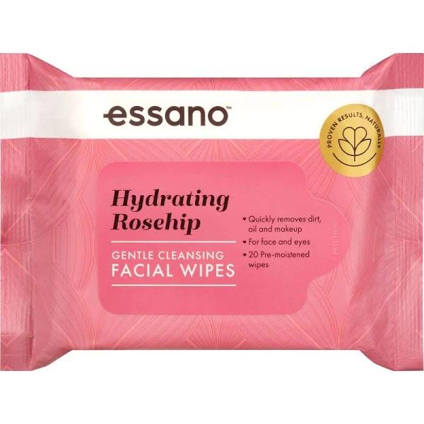 Essano Gentle Cleansing Rosehip Facial Wipes 20 Pack