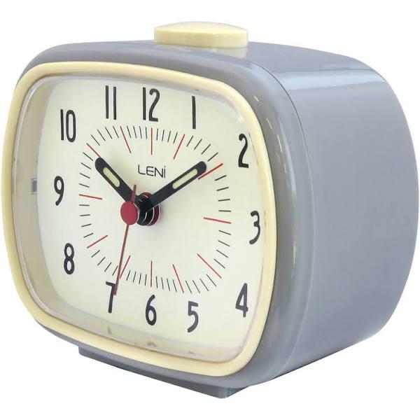 Leni 9cm Slate Grey Retro Alarm Clock