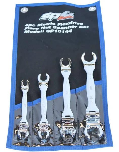 SP Tools 4pc Metric Flare Nut Flex Head Spanner Set SP10144