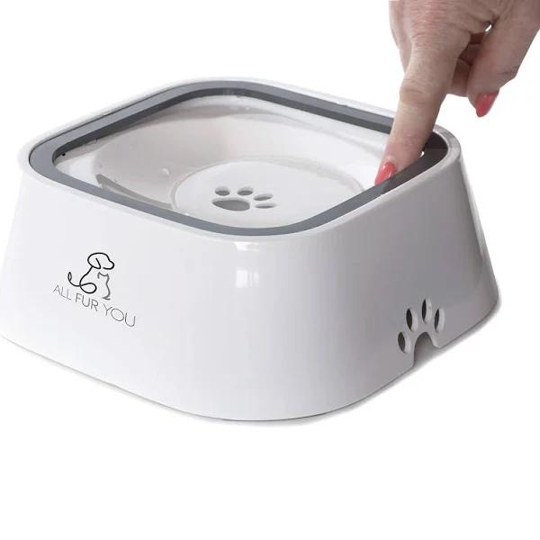 All Fur You Anti Splash Dog Water Bowl White