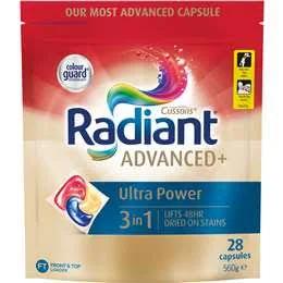 Radiant Advanced+ Ultra Power 3-in-1 Laundry Capsules Detergent 28 Pack