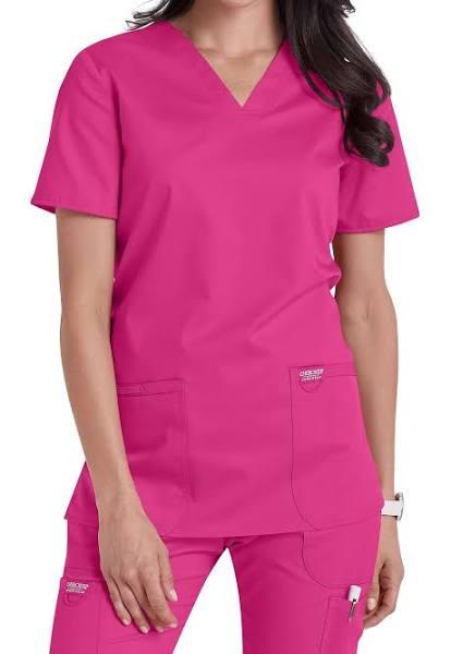 Cherokee Workwear Revolution V-Neck Scrub Top - 4x - Electric Pink