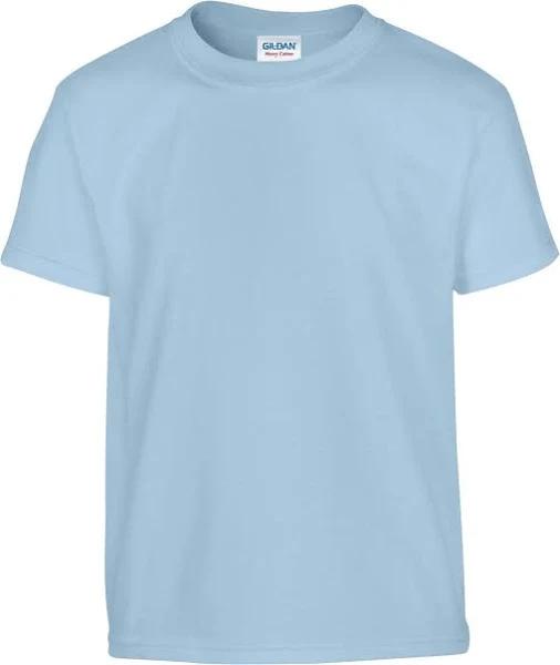 Gildan Childrens/Kids Plain Cotton Heavy T-Shirt Light Blue 12-13 Years Cotton Childrens T-Shirt