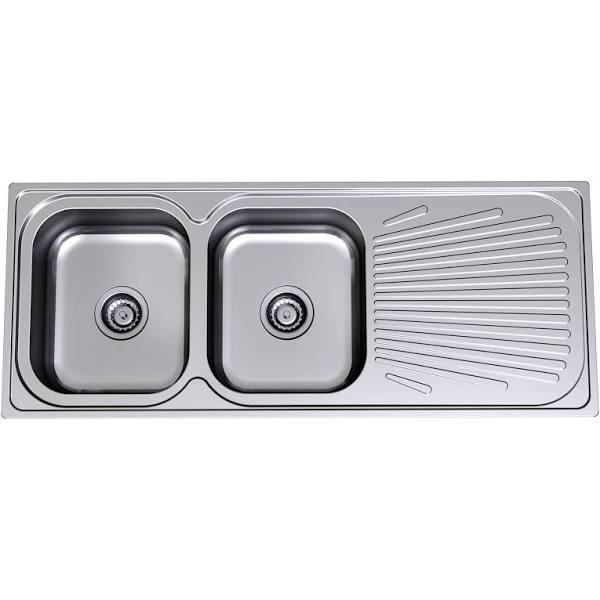 Clark Vital Double End Bowl Sink 1 Tap Hole, Left Hand Bowl