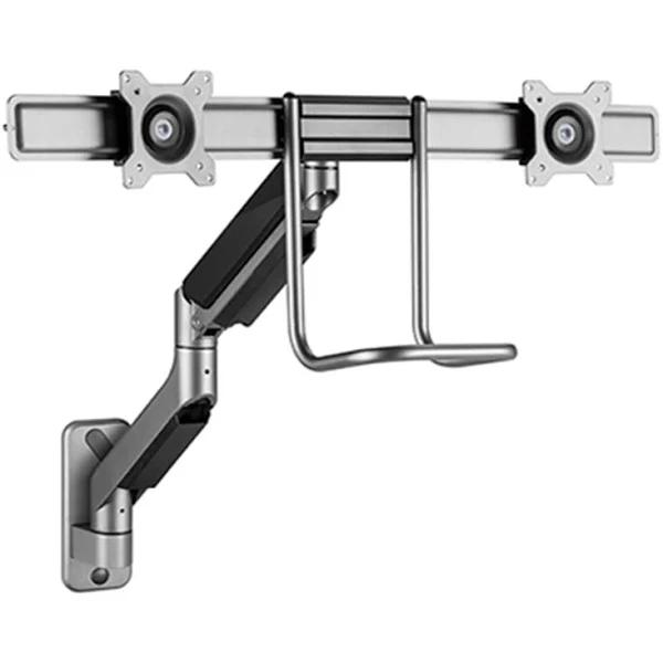 Brateck Fabulous Wall Mounted Gas Spring Dual Monitor Arm 17"-32",Weight Capacity (Per screen)9kg(Black)