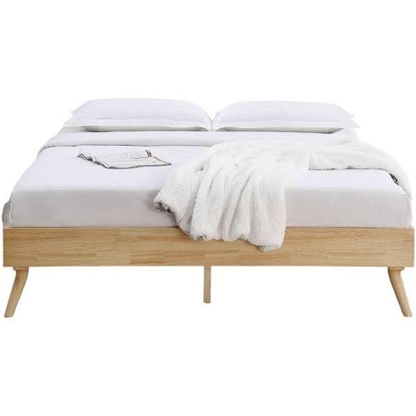 Natural Oak Ensemble Bed Frame Wooden Slat Double