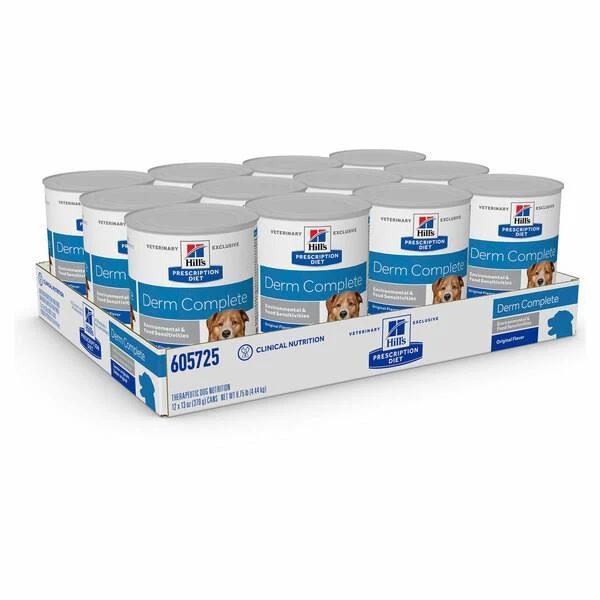 Hills Prescription Derm Complete Wet Food Cans 370g x 12