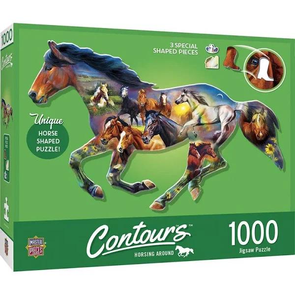 Masterpieces Contours Shaped Wild Hourse Shape Puzzle, 1000 Pieces