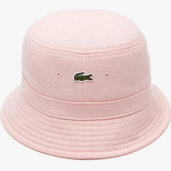 Lacoste Men Organic Cotton Bucket Hat (Pink), Pink / Large