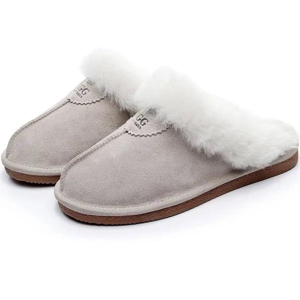 Best Gift Choice UGG Men's Women's Slippers- Australian Premium Sheepskin Anti-slip Fluffy Fur, Super Warm and Comfort