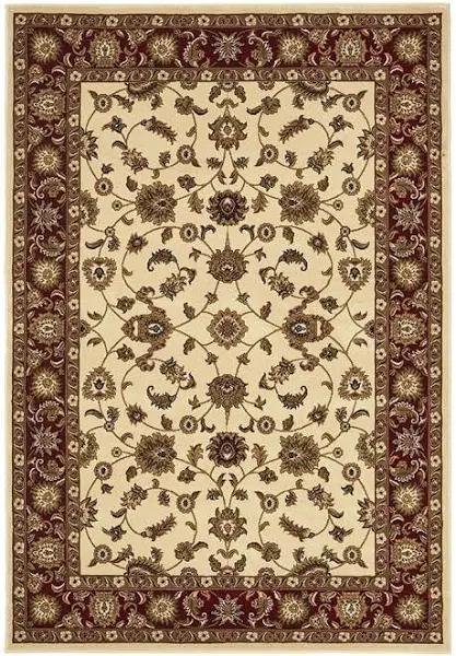 Classic Rug Ivory with Red Border - 150X80CM