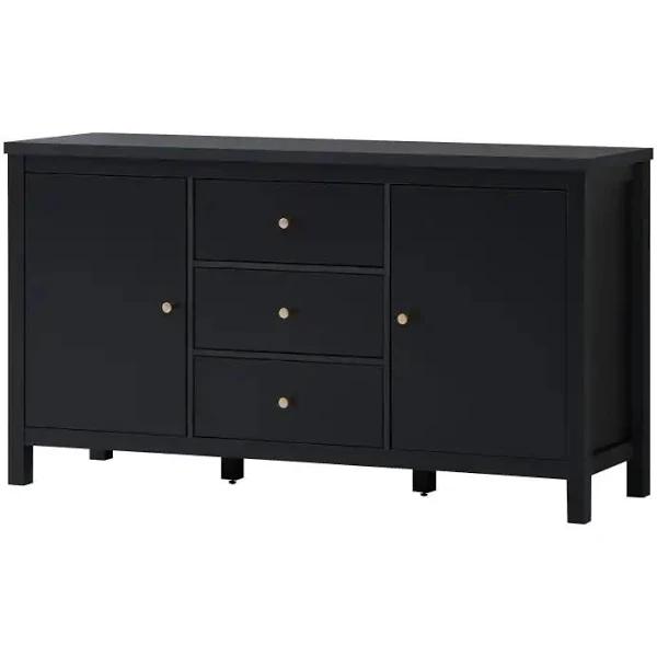 Nick Sideboard Buffet Unit w/ 2-Doors 3-Drawers Storage Cabinet - Black