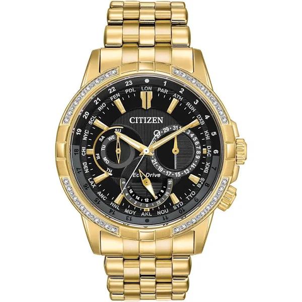 Citizen Men's Eco-Drive Diamond Gold Watch BU2082-56E