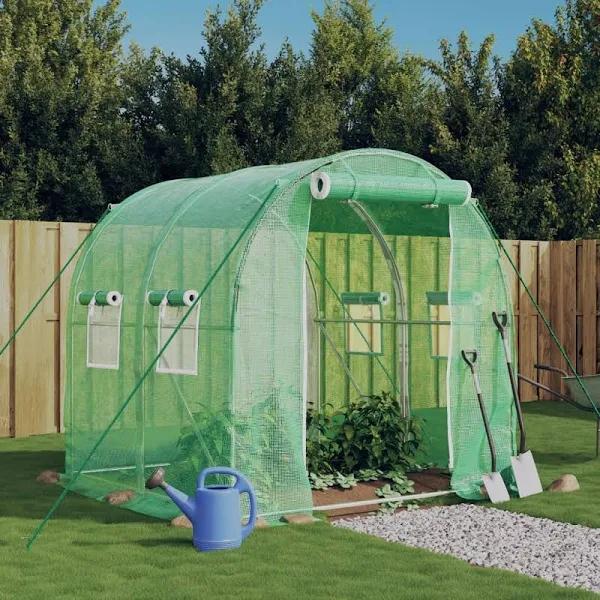 Greenhouse with Steel Frame Green 4 m² 2x2x2 M vidaXL