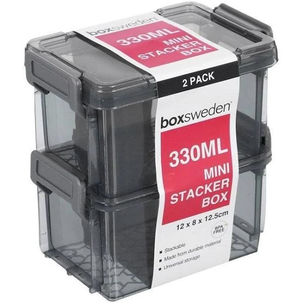 2pk Box Sweden Mini Stacker Box 330ml Storage Case