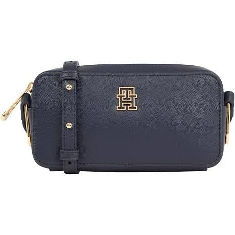 Th Monogram Plaque Crossover Camera Bag Blue One at Tommy Hilfiger