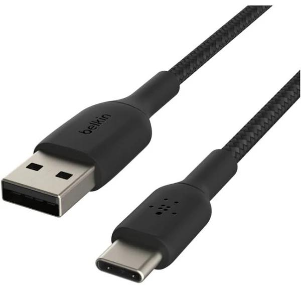 Belkin BoostCharge 15cm Braided USB-C to USB-A Cable - Black