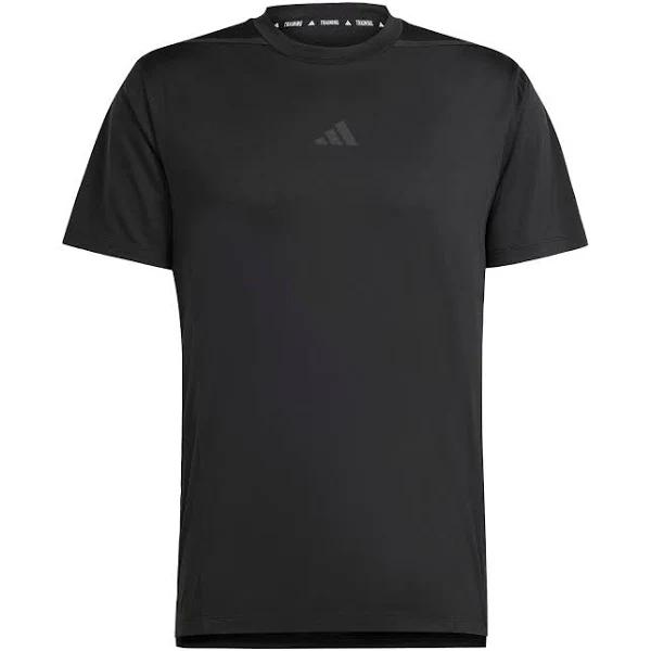 adidas-Designed For Training Adistrong Workout Tee-Men-Black / Black-M