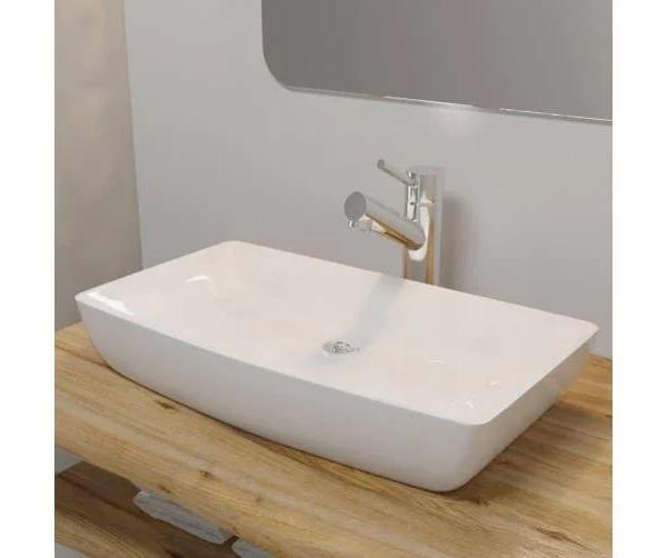 Luxury Ceramic Basin Rectangular Sink White 71 x 39 cm