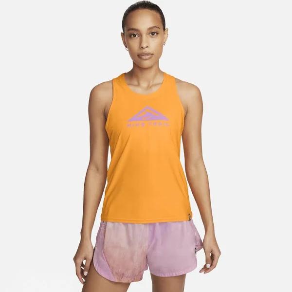 Nike Womens Dri-FIT Trail Running Tank Orange L