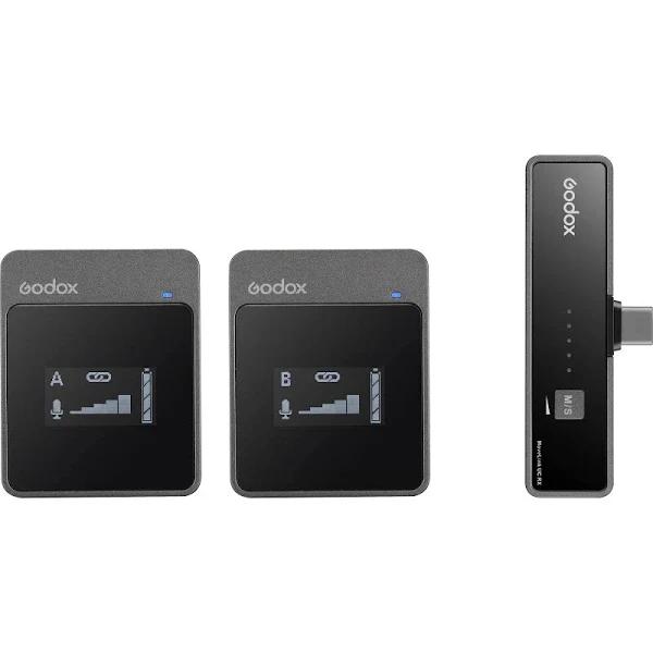 Godox MoveLink UC2 Compact 2-Person Digital Wireless Microphone System For Smartphones & Tablets With USB Type-C (2.4 GHz)