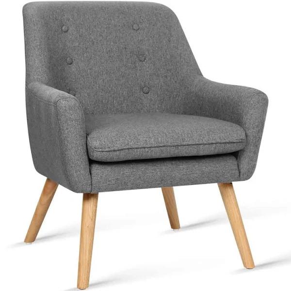 Artiss Fabric Dining Armchair - Grey