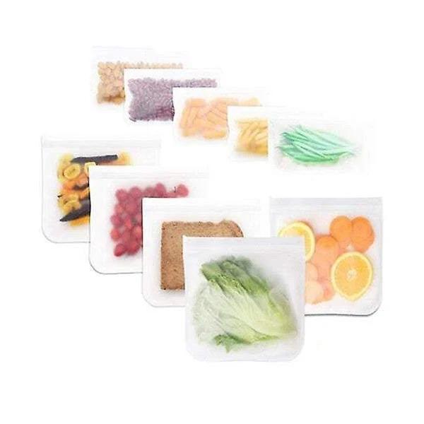 Food Storage 5x Reusable Bags Double Ziplock Eco Friendly Bpa Free Leakproof - Large - AfterPay & zipPay Available