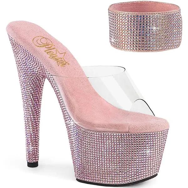 Pleaser BEJEWELED-712RS Clear/Baby Pink Multi Rhinestone Size 7