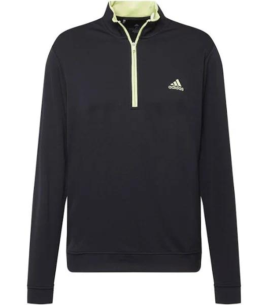 adidas-Quarter-Zip Pullover-Men-Black / Pulse Lime-S