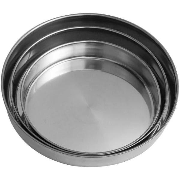 Stainless Steel Round Baking Tray Set of 3 28*5.2cm, 32*5.4cm*, 36*5.6 cm