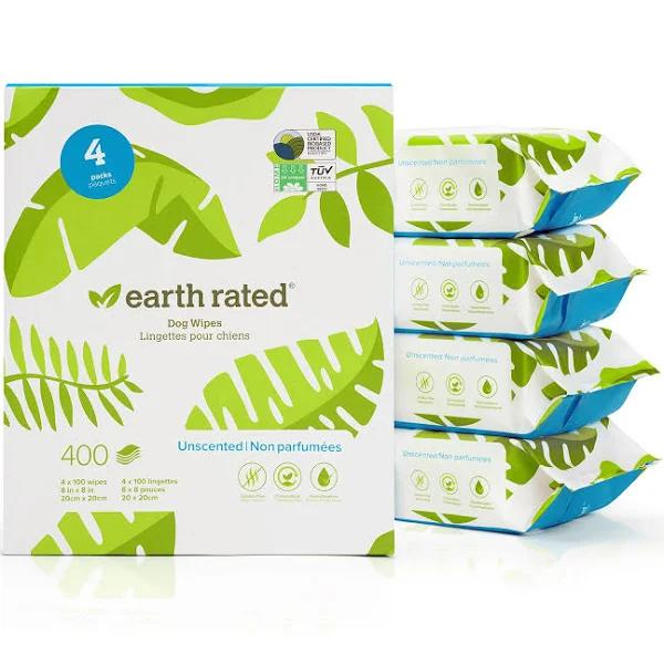 Earth Rated Certified Compostable Dog Wipes, Unscented, 2.85kg