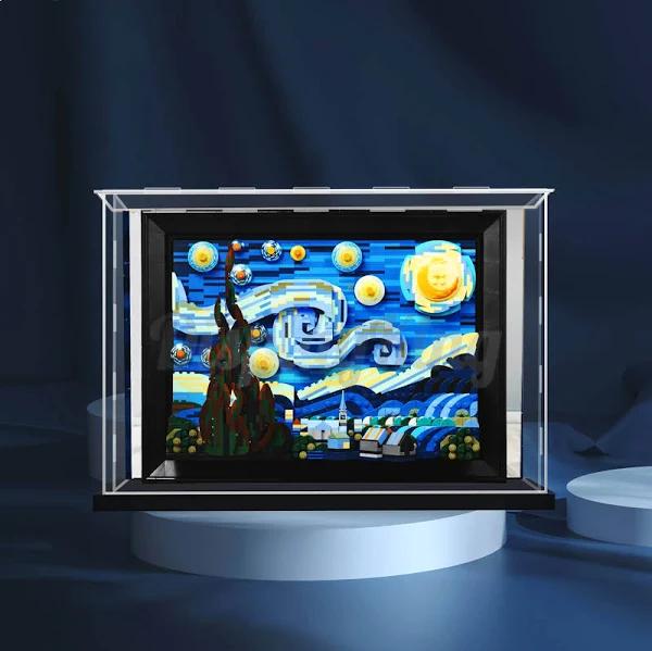 Display King - Acrylic Display Case for LEGO Van Gogh - The Starry Night 21333 - with Background